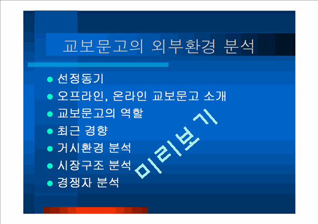 마케팅원론]교보문고의 외부환경 분석경영경제레포트